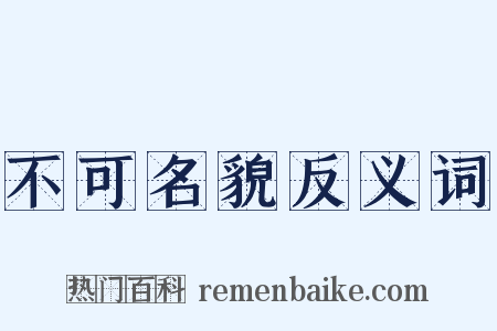 不可名貌反义词是什么意思的图片